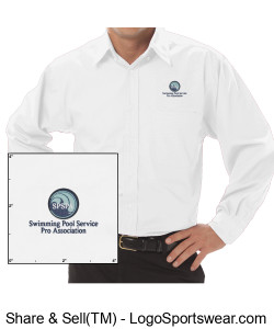 Men's Long Sleeve Dress Shirt White with SPSPA Logo Design Zoom